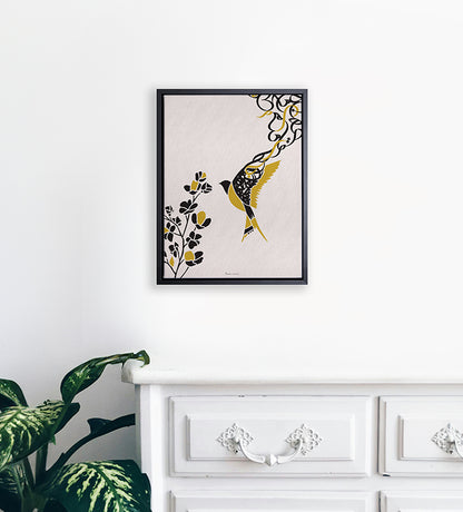 Freedom bird canvas with Arabic calligraphy 