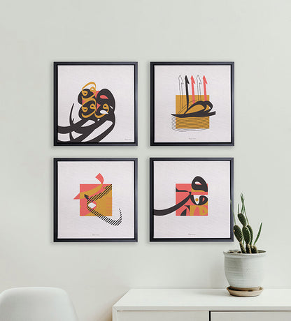 Bauhaus-inspired canvas prints from Kashida featuring modern Arabic typography 