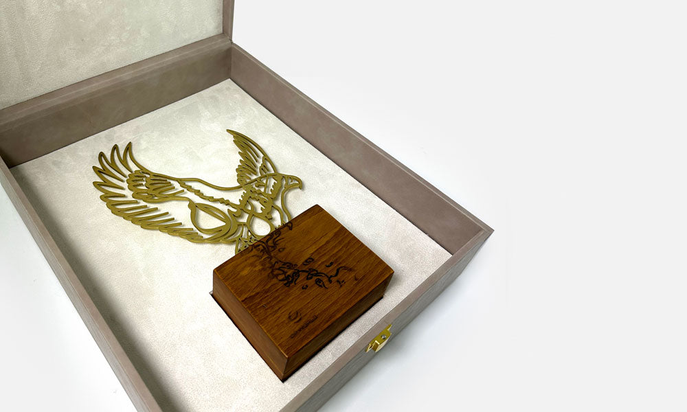 Falcon Trophy with Calligraphy