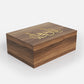 Personalized luxurious humidor in walnut and cedar wood with Arabic calligraphy names