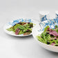 Contemporary porcelain salad plate with Arabic calligraphy fluid art