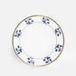 Elegant porcelain dinner plate with Arabic calligraphy pattern in royal blue and gold