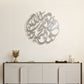 Arabic calligraphy metal wall piece reading peace love and giving