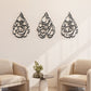 Set of three tear-drop shaped Islamic wall arts featuring verses from surah an nas, surah al falaq, surah al ikhlas