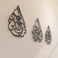 Set of three tear-drop shaped Islamic wall arts featuring verses from surah an nas, surah al falaq, surah al ikhlas