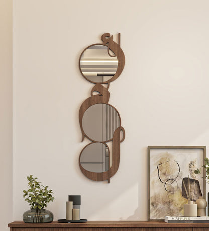 Modern contemporary wooden mirrors in Arabic calligraphy translating to hope