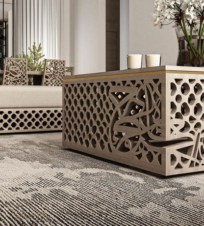 Luxury Arabic calligraphy coffee table for majlis living room with pattern and arabic letters