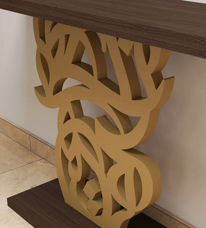 Bespoke calligraphic entrance console in modern Arabic calligraphy