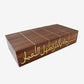 Elegant luxury wooden tea or storage box with brass inlay in Arabic calligraphy