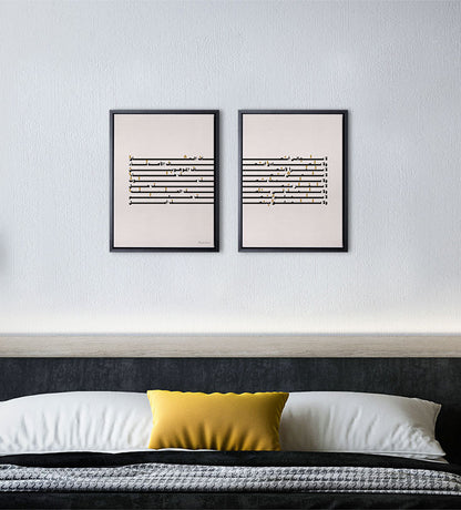 Set of two modern wall prints with Kahlil Gebran’s poetry in modern Arabic calligraphy