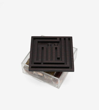 Acrylic Arabic calligraphy storage and chocolate brown box