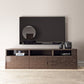 Modern God bless this home television console in walnut wood with Arabic calligraphy