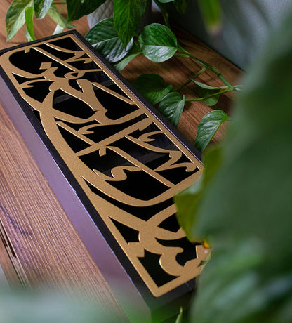 Personalized Arabic calligraphy name wooden box with metal lid