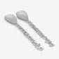 Silver stainless steel salad cutlery in Arabic calligraphy