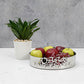 Medium silver fruit or pastry bowl in Arabic calligraphy