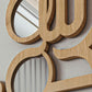 Al hamdullilah light brown wood wall mirror in Arabic calligraphy