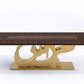 Luxury furniture 10 seater Arabic calligraphy dining table full engraving