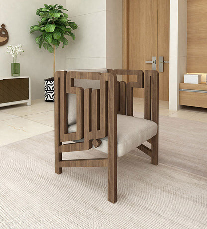 Luxury furniture Arabic calligraphy modern armchair in walnut wood