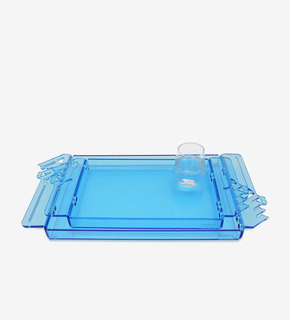 Bayti Jannati Arabic calligraphy blue acrylic tray medium