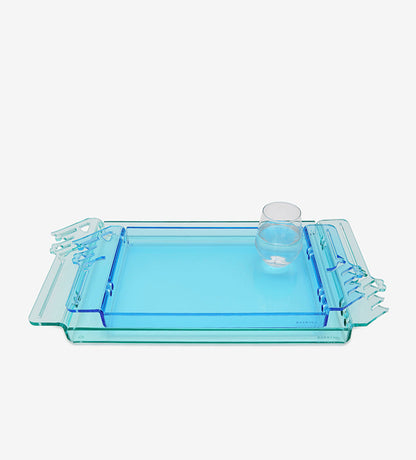 Bayti Jannati Arabic calligraphy blue acrylic tray medium