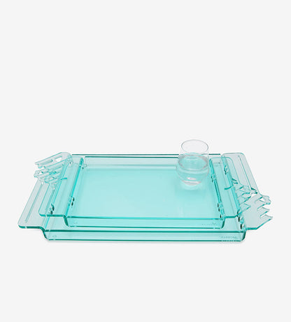 Bayti Jannati Arabic calligraphy green acrylic tray large