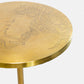 Brass round table with contemporary Arabic graffiti etchings