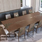 Luxurious dining table with Arabic calligraphy woodwork in gold and walnut wood