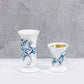 Short contemporary porcelain incense burner with Arabic calligraphy fluid art