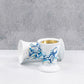 Short contemporary porcelain incense burner with Arabic calligraphy fluid art