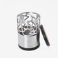 Round metal and wood incense burner with Arabic calligraphy